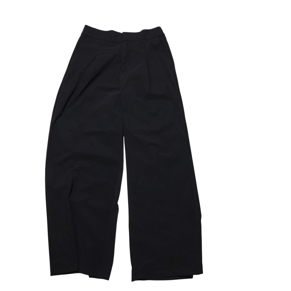 Athleta Pants Womens 4 Black Wide Leg Stretch Nylon Spandex Pleated Dress Travel